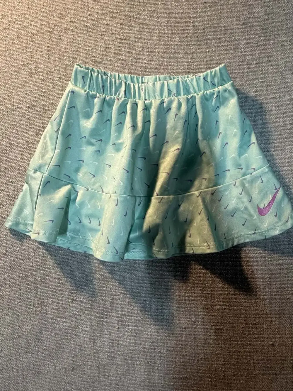 Nike Girls Mint Green All-Over Swoosh Print Athletic Tennis Skort Size 24M